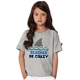 thumbnail image 3 of Beaches Be Crazy Funny Swimming Shark Crewneck T Shirts Boy Girl Teen Brisco Brands XS, 3 of 6