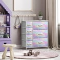 thumbnail image 6 of YYEAN Dresser with 7 Drawers - Furniture Storage Chest for , Teens, Nursery, Playroom, Clothes, Toys - Steel Frame, Wood Top, Tie-dye Fabric Bins-Rainbow Sparkle, 6 of 15