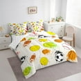 thumbnail image 3 of Castle Fairy Teens Volleyball Soccer Football Baseball Bedding Comforter Set 7 Pieces,Sport Gamer Full Bedding Set Lightweight,Abstract Graffiti Splash Fitted Sheet Flat Sheet,Breathable Home Decor, 3 of 8