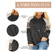 thumbnail image 5 of Adibosy Womens Plus Size Long Sleeve Tops Leopard Print Striped Colorblock Tunic Tops Crew Neck T-Shirts Dark Gray, 5 of 5