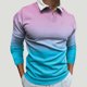 thumbnail image 2 of Gibobby Playera tipo polo hombre Hombres Casual Primavera Verano Manga larga Turndown Neck Shirt Impreso Camiseta Top Blusa(C,M), 2 of 5