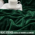 thumbnail image 5 of Exclusivo Mezcla Waffle Textured Soft Fleece Blanket, Queen Size Bed Blanket, Cozy Warm and Lightweight (Forest Green, 90"x90"), 5 of 6