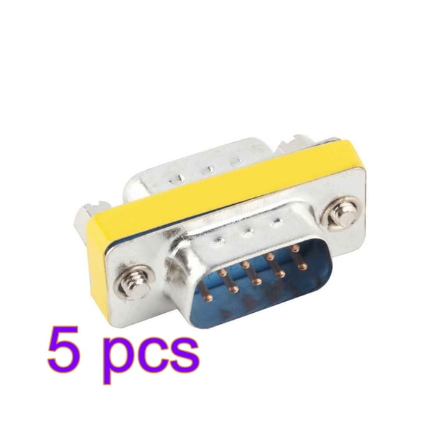 3 x 1.8 x 1.3CM 9 Pin RS-232 DB9 Macho a Macho Cable Serie Adaptador de Acoplador Cambiador de Género Methold PJ5873-00×5