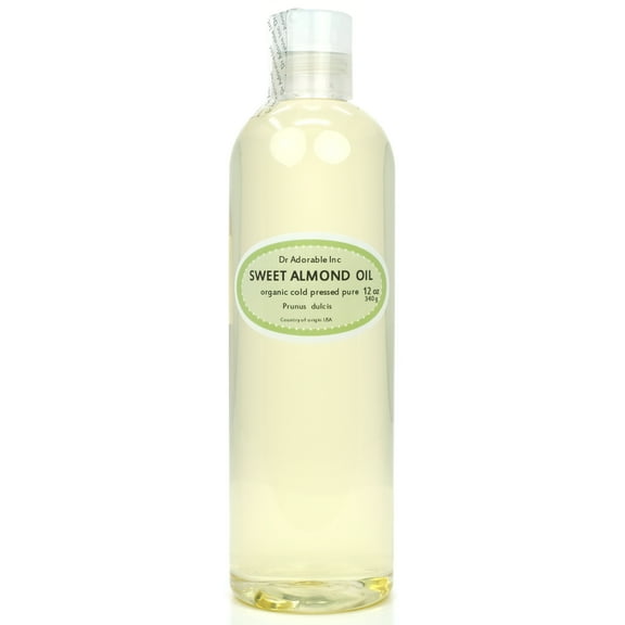 Dr Adorable - 12 oz - Sweet Almond Oil - 100% Pure Organic Cold Pressed Natural Hair Skin