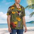 thumbnail image 2 of Cauagu Humming Bird Print Hawaiian Shirt for Men,Casual Short Sleeve Button Down Shirts Summer Beach Men's Regular-Fit Short-Sleeve Print Shirt -3X-Large, 2 of 6