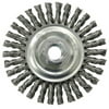Radnor 4'' X 3/8'' - 24 Carbon Steel Stringer Bead Twist Knot Wire Wheel Brush For Use On Small Angle Grinders