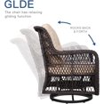 thumbnail image 4 of 3-Piece Patio Rocking Chairs Wicker Bistro Set Cushioned  Outdoor Glider Swivel Chair Rattan  Sets with Thickened Cushion and Glass-Top Coffee Table (Orange Cushion), 4 of 7
