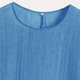 thumbnail image 5 of Camiseta de Mujer Camiseta de Manga Corta Impresión Casual Raglan Suelto de Lino Top Blusas, Cuello de la Tripulación, 5 of 5