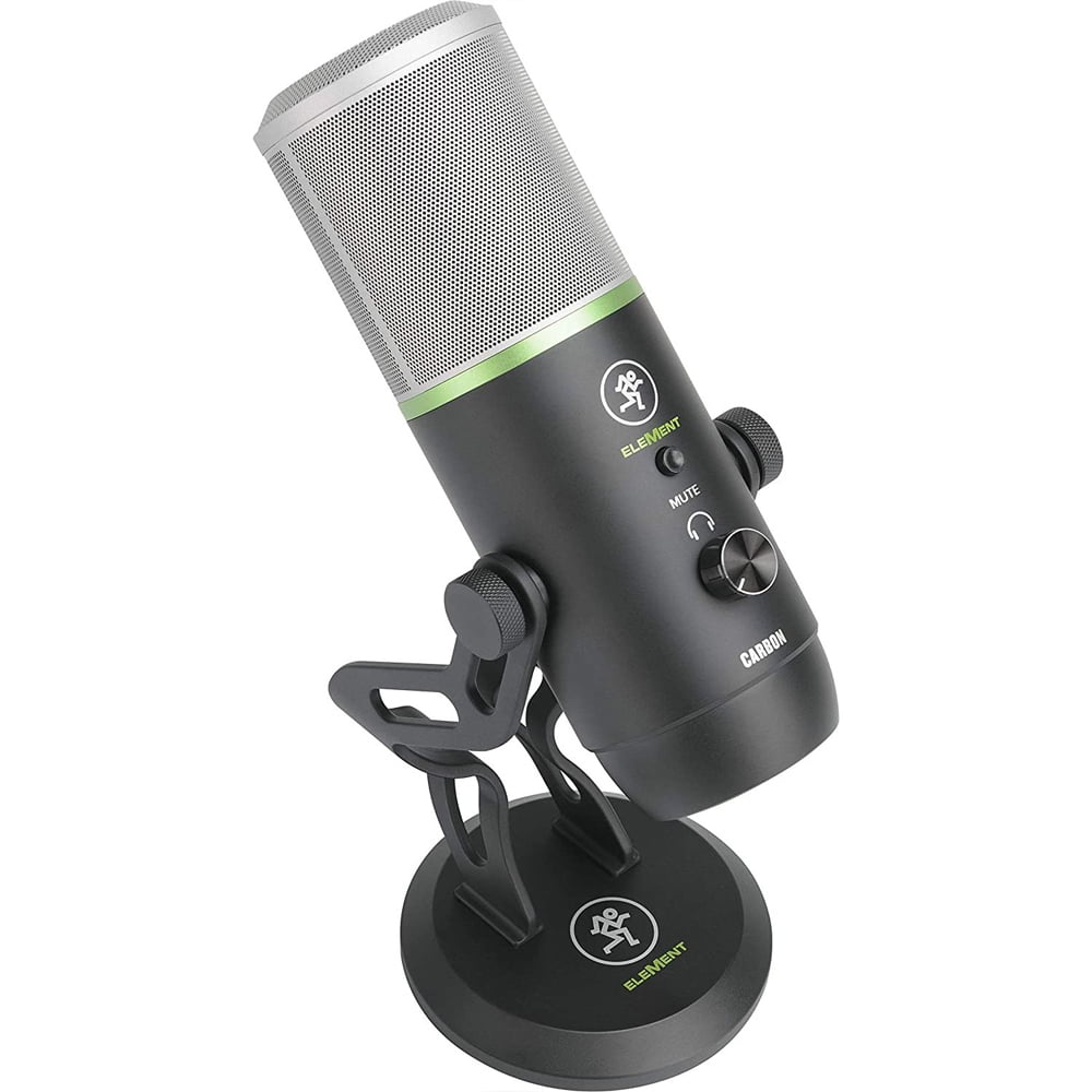 Mackie EM-CARBON EleMent Series Carbon USB Condenser Microphone Bundle with Deco Gear Universal Pop Filter Microphone Wind Screen and 1 Year Extended Protection Plan
