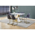 thumbnail image 3 of Dark grey counter height chairs with gold chrome base (Set of 2), 3 of 3