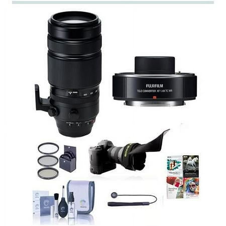 UPC: 0840014181209 | XF 100-400mm f/4.5-5.6 R LM OIS WR Lens  Bundle with Fujifilm XF1.4X TC WR Teleconverter  Flex Lens Shade  77mm Filter Kit  Cleaning Kit  Lens Cap Tether  Software Kit