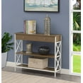 thumbnail image 3 of Tucson One-Drawer Console Table in Caramel Wood with White Metal Frame, 3 of 6