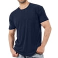 thumbnail image 2 of Pafei Tyugd Tee Shirts for Men Stretch Cozy Short Sleeve Tshirts Moisture Wicking Casual Crew Neck Summer Basic Tees Dark Blue M, 2 of 6