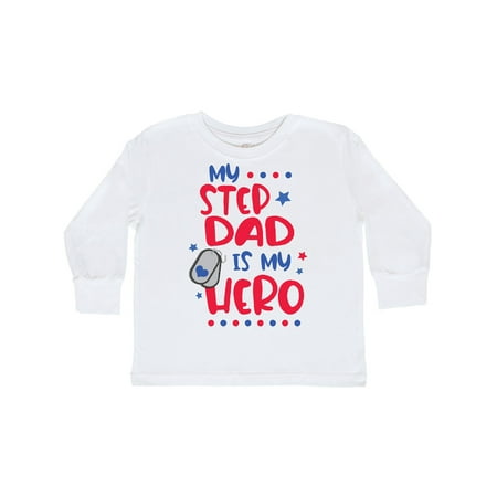 

Inktastic Memorial Day My Step Dad is My Hero Gift Toddler Boy or Toddler Girl Long Sleeve T-Shirt
