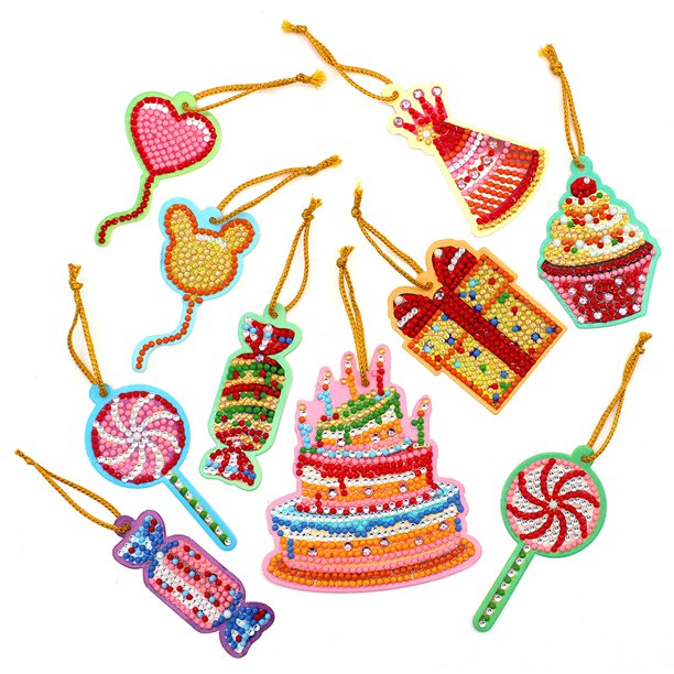 10 Uds. Tarjetas de papel de diamante arte artesanal 5D DIY tarjeta de felicitación para Festival de cumpleaños FLhrweasw Nuevo
