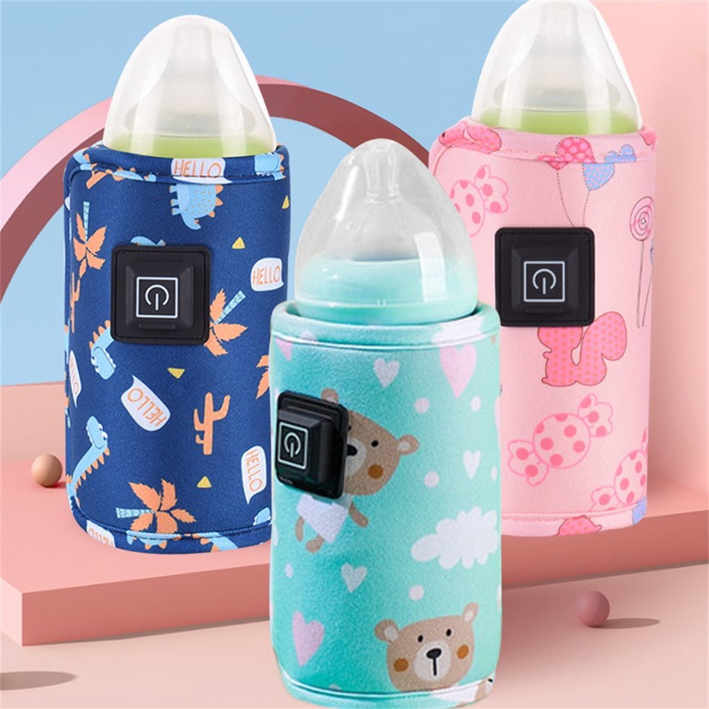 Mouind Baby Bottle Warmer, USB Portable Travel Milk Heat Keeper, 3 Temperature Adjustable, Infant Bottle Insulation Sleeve Thermostat for Car, Home