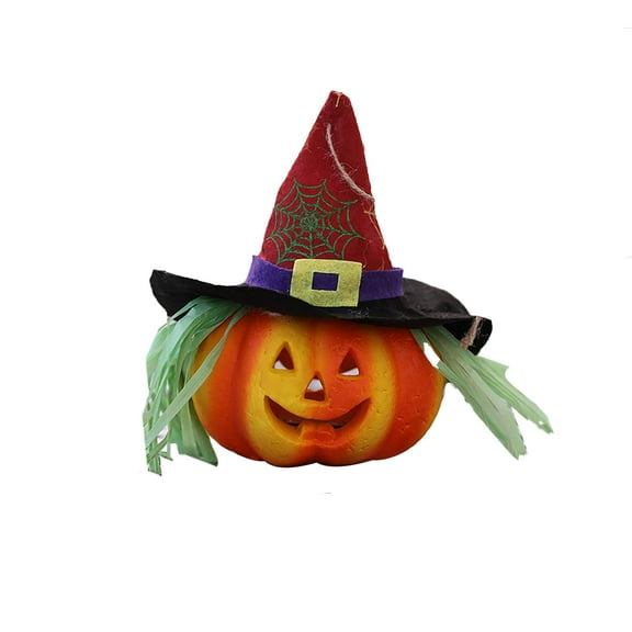 Fiaya Women Light up Halloween Jack-o'-Lantern, Pumpkin Prop Decorations with LED Light, Halloween Pumpkin Decor for Indoor Outdoor