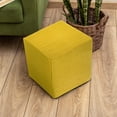 thumbnail image 5 of Square Ottoman Cover 18x18x18inch Polyester Ottoman Slipcovers, Yellow, 5 of 6