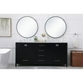 thumbnail image 6 of Elegant Decor Irene 72" Solid Wood and Stone Double Bathroom Vanity in Black, 6 of 8