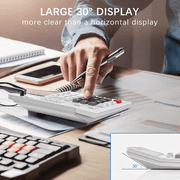 Desktop Calculator, Clear Large LCD 12-Digit Display, School Calculators with Dual Power Battery and Solar, Sensitive Big Buttons and Standard Function for School, Office, Home