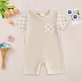 thumbnail image 2 of Kogui Baby Summer Clothes Baby Boy Western Clothes Waffle Romper Jumpsuit Newborn Coming Home Outfit 0 3 6 9 12 18 24 Months (Beige,0-3 Months), 2 of 4