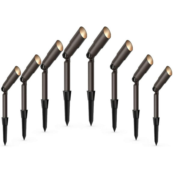 Malibu Low Voltage 20W Outdoor Waterproof Lighting, Non-Corrosive Metal Construction with Aged Brass Finish 8 PK 8308-9603-08