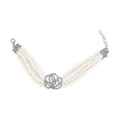 thumbnail image 1 of EeaseMX Precioso collar de perlas para perro con incrustaciones de rosas y cuatro hileras de perlas (rosa blanca, talla S), 1 of 7