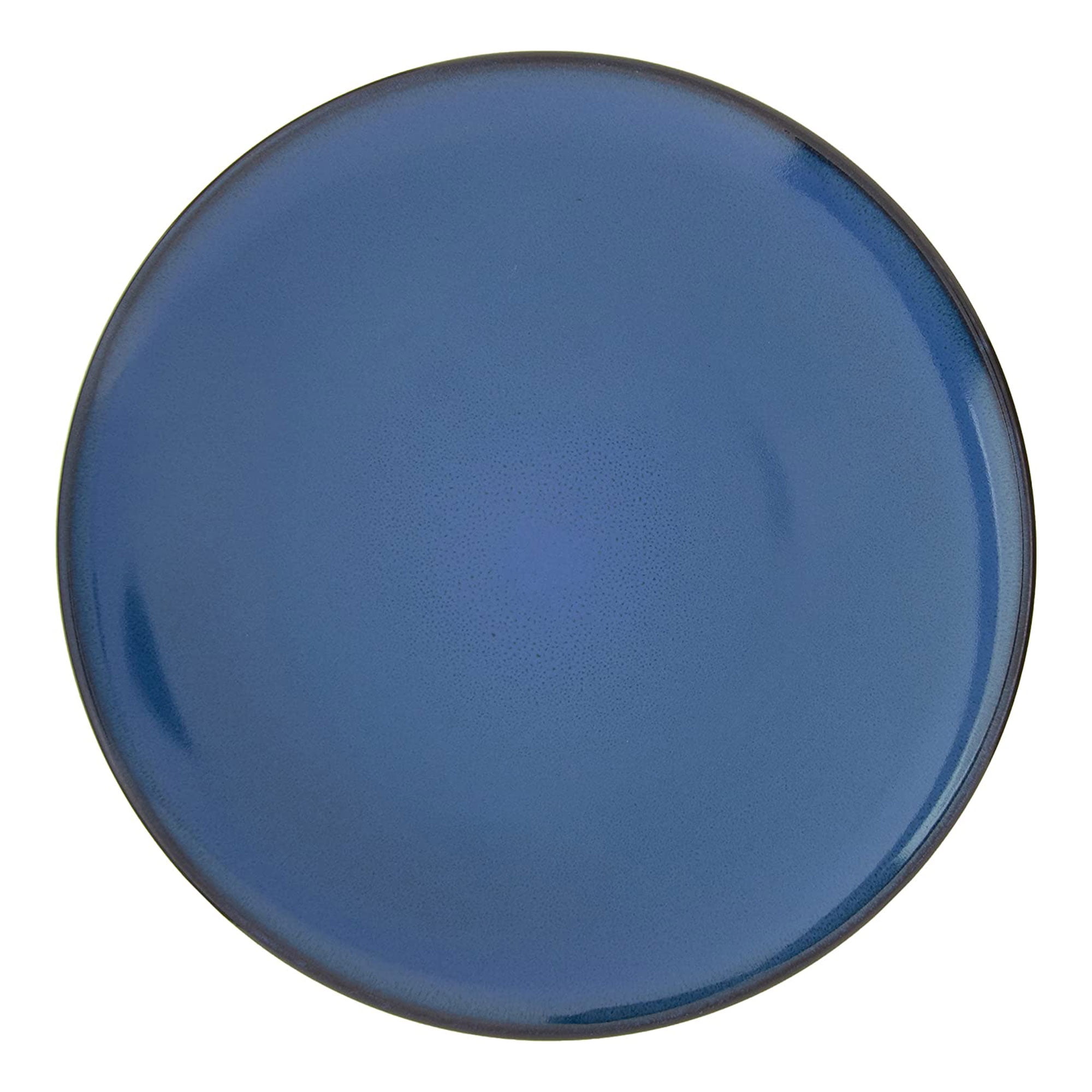 Gibson Soho Lounge 16 Piece Round Glaze Dinnerware Plates, Bowls, Mug, Blue