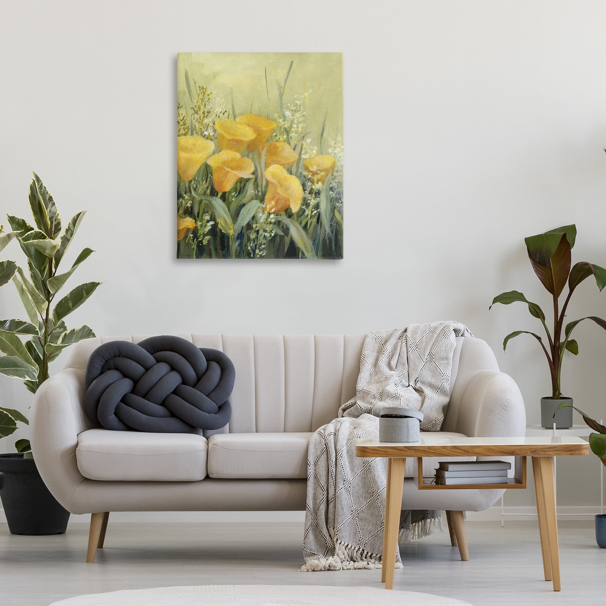 Stupell Industries Golden Horned Poppies Plants & Flowers Painting Wrapped Canvas Art Print Wall Art, 30 x 40