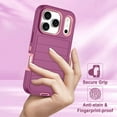 thumbnail image 5 of I-HONVA Compatible with iPhone 17 Pro Case,3-Layer Heavy Duty Drop Protection Anti-Slip Bumper Rugged Shockproof Dustproof Protection 6.3 inch Phone Case,Stripe Red Pink, 5 of 7