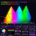 thumbnail image 4 of Paneles de luz LED triangulares, colores, paquete de 8 unidades RGB con control remoto y aplicación, 4 of 8