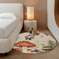 thumbnail image 2 of Spring Mushrooms Round Area Rug 8Ft Washable Large Circle Rugs for Living Room Dorm, Farmhouse Pastoral Botanical Rustic Non-Slip Carpet Floor Mats Indoor Outdoor Carpet Runner Aesthetic Home Decor, 2 of 8