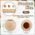 thumbnail image 2 of 30Pcs Wood Dowel Rod End Caps 0.7 Inch in Diameter Wooden Solid Crafting Beads Half Drilled 0.3 Inch Hole for Crafts Round Unfinished Natural Wood Ball for Arts and Crafts, 2 of 5