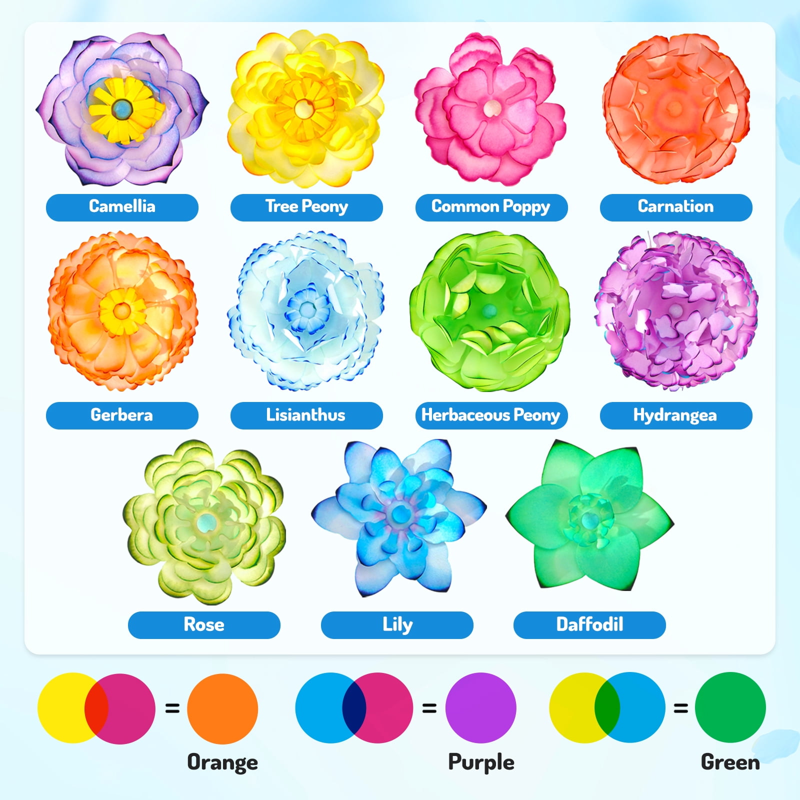 Petal Floral Art Kit ，DIY Paper Flower Craft Set, 3D Realistic Flowers with Colored Petals For Girls, Creative Artistic Fun Bouquet Craft Fun & Educational Arts Mother's Day, Birthdays, Parties.