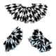 thumbnail image 2 of Conjunto de puños de cuello de payaso, fácil de usar, accesorio fotográfico para fiesta, disfraz de Halloween para festival Cuadrículas blancas y negras, 2 of 9