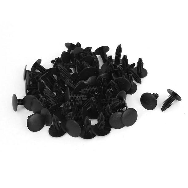 50 Pièces en Plastique Noir Rivet Garniture Attache Clips de Moulage 5mm x 15mm x 17mm