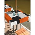 thumbnail image 2 of Square Outdoor Tablecloth with Umbrella Hole Burnt Orange Black Grey Outside Table Cloth Waterproof Patio Table Cover Modernism Art Geometric Zipper Tablecloths for Picnic Party Camping 60x60 Inch, 2 of 8