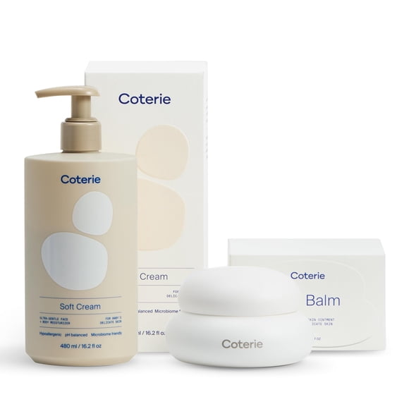 Set de cuidado de la piel para bebé Coterie 480 ml loción 140 ml bálsamo