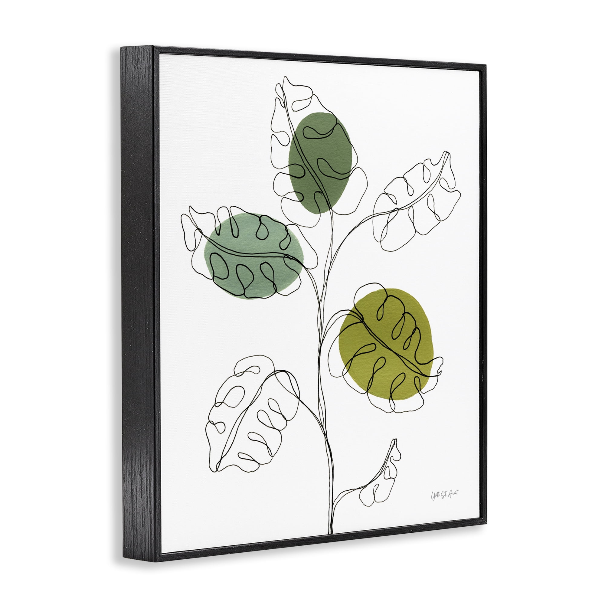 Stupell Industries Modern Garden Leaves Botanical & Floral Painting Black Framed Art Print Wall Art, 24 x 30