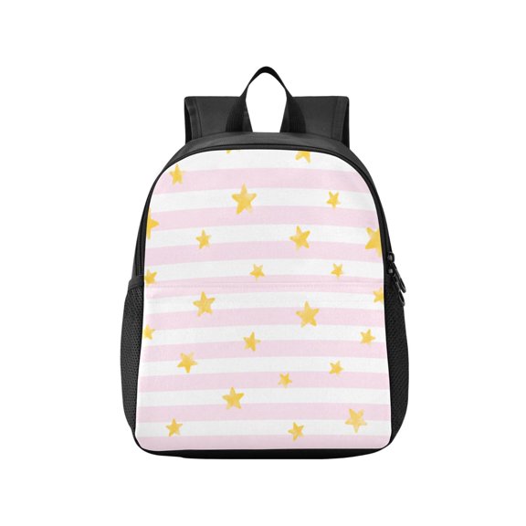 Toddler Backpack Joyful Star Striped Pattern Waterproof Lightweight Backpack Casual Mini Daypack for Daycare & Travel