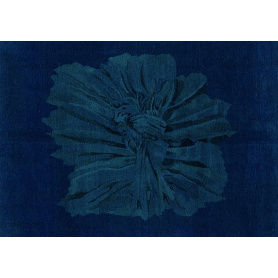 Ahgly Company Machine Washable Indoor Rectangle Abstract Light Blue Modern Area Rugs, 8' x 10'