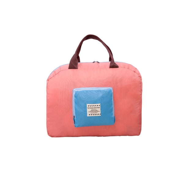 Yuarrent Bolsa de viaje de tela Oxford, bolsos de mano plegables de gran capacidad, resistentes al desgaste, bolsas de almacenamiento con cremallera, Almacenamiento y organización del hogar Rosado Yuarrent HA077994-02