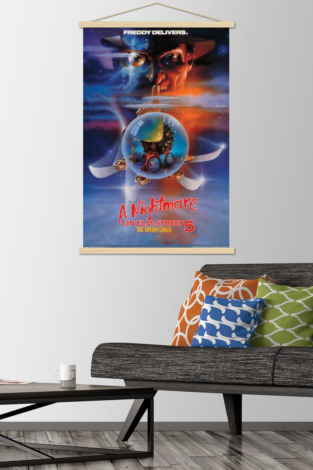 A Nightmare on Elm Street 5: The Dream Child - One Sheet Wall Poster with Wooden Magnetic Frame, 22.375" x 34"