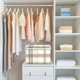 thumbnail image 4 of Yayeee Collapsible Cube Storage Bin with Lid Fabric Closet Decorative Basket with Handles, Beige Plaid Pattern, 4 of 7