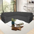 thumbnail image 2 of TOPCHANCES Jacquard Sectional Sofa Covers, 3-Piece Stretch Couch Slipcovers Furniture Protector for 7-Seater L-Shaped Corner Sofas ( Dark Gray ), 2 of 9