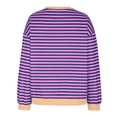 thumbnail image 4 of Womens Striped Oversized Long Sleeve Crew Neck Casual Shirts Basic Pullover Tops Sweatshirts 2026 Fall Clothes Going Out Top, 4 of 4