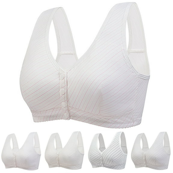 QNANSPI Women's Plus Size Bras,Front Closure Bra,Support Push Up Breathable Seamless Lightly Lined Bra Plus Size Front Close Wireless Bra