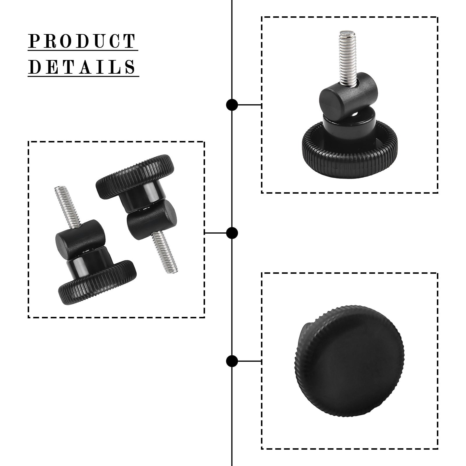 Pool Pump Lid Knob Nut Replacement – Fits Hayward Super Pump SPX1600PN, Black, 2-Piece Set (Knob + Nut)