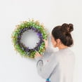 thumbnail image 6 of 2024 Spring Colorful Flower Garland Garland Home Decoration Flower Door Hanging Photography Props Valentines Day Mini Wreath Peony Wreaths for Front Door Car Wreath Lighted Wicker Heart Wreath Teal, 6 of 9
