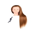 thumbnail image 3 of Cabeza de maniquí de cosmetología de 23,6 pulgadas para entrenamiento de peluquería, ideal para cortes de cabello caseros. oro Sin maquillaje, 3 of 9